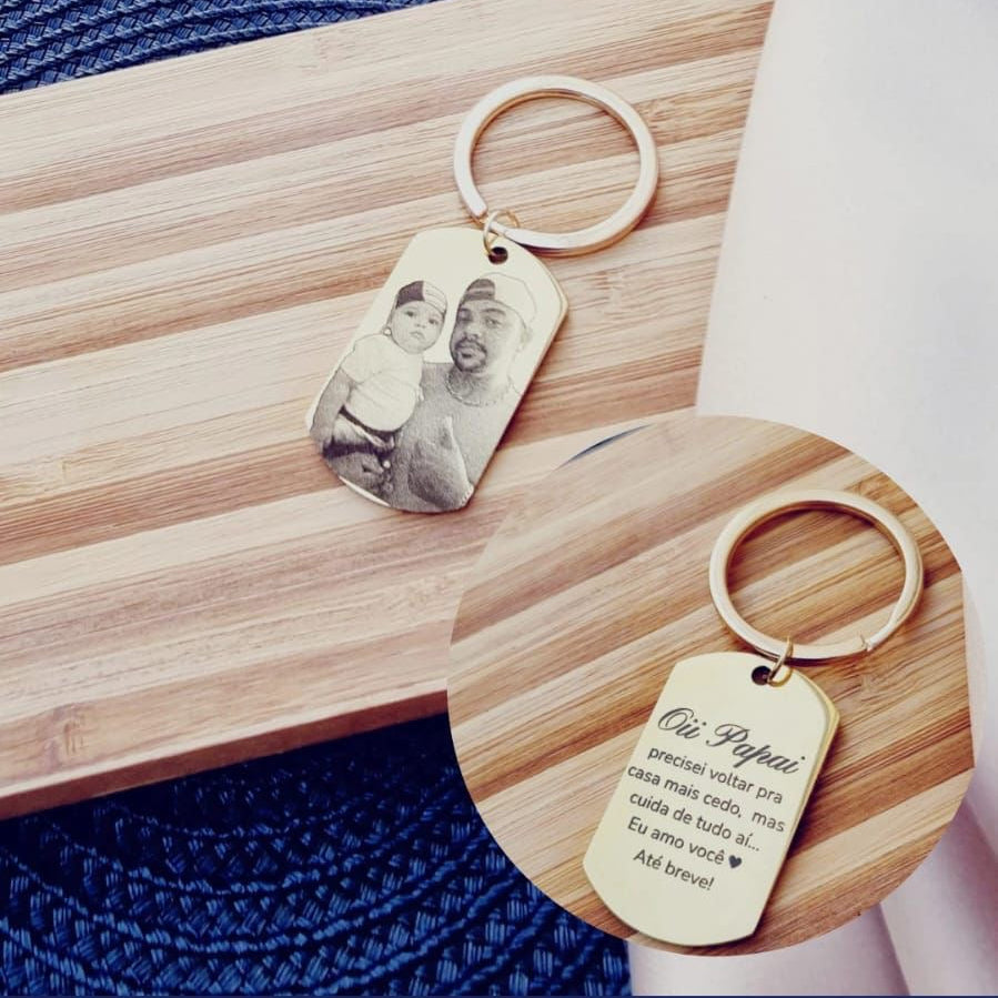 Chaveiro Fotogravação Retangular personalizado
