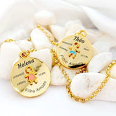 Colar Pingente Redondo  com 1 Filho (a) personalizado