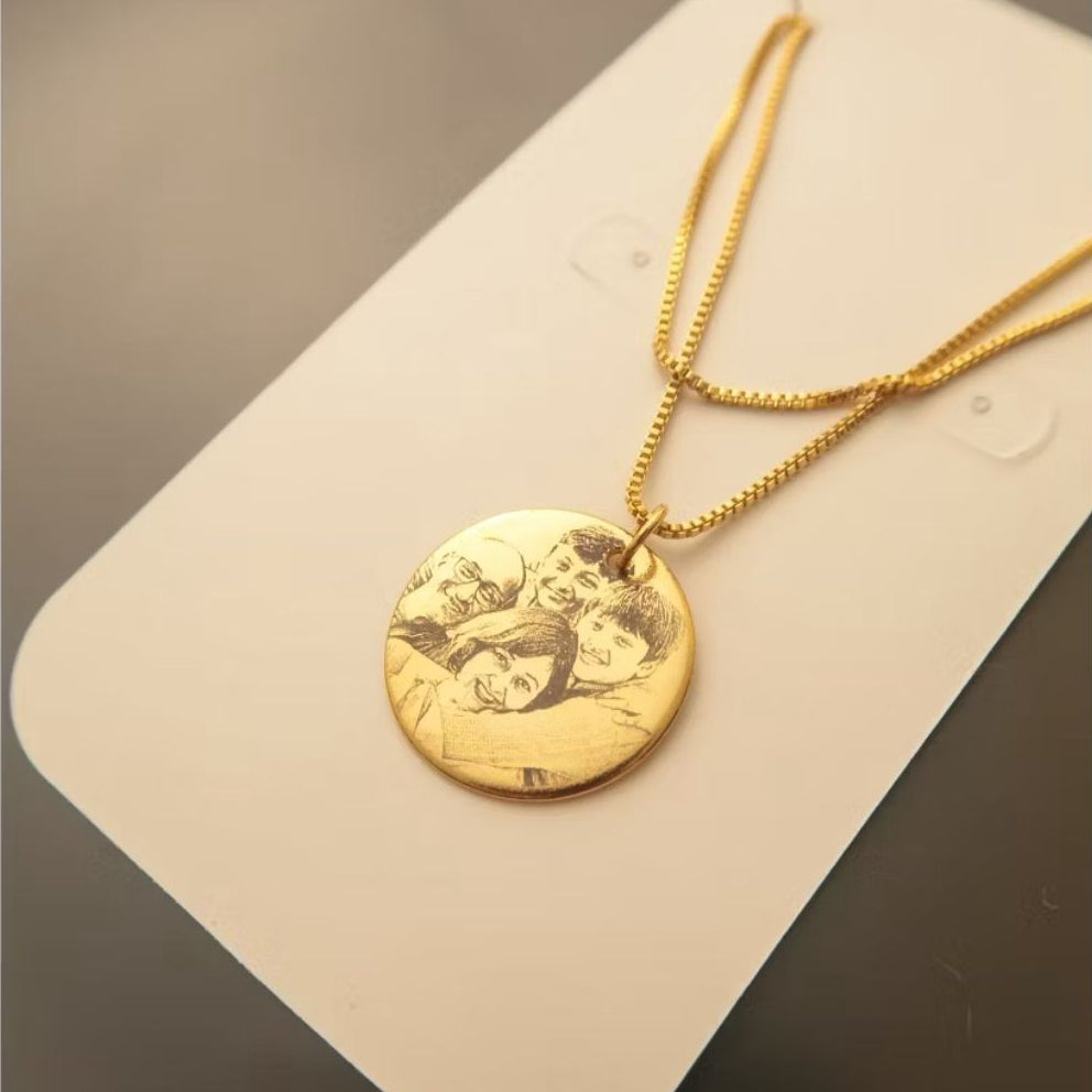 Colar  Fotogravação em Aço Inox  Redondo personalizado