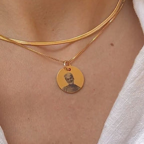 Colar  Fotogravação em Aço Inox  Redondo personalizado