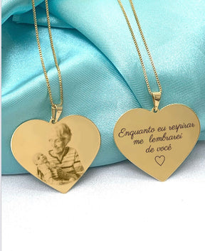 Colar  Fotogravação  Coração personalizado