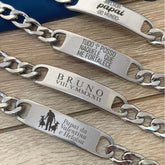 Pulseira Masculina placa personalizada em aço inox