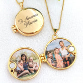 Colar Relicário Redondo personalizado com duas fotos