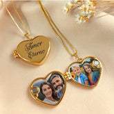 Colar Relicário Coração personalizado com duas fotos