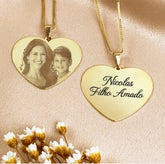 Colar  Fotogravação  Coração personalizado