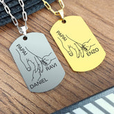 Cordão Masculino com Pingente Fotogravação  Retangular personalizado