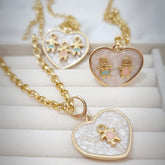 Colar Pingente Coração  Resinado com 1 a 3 Filho(s) personalizado