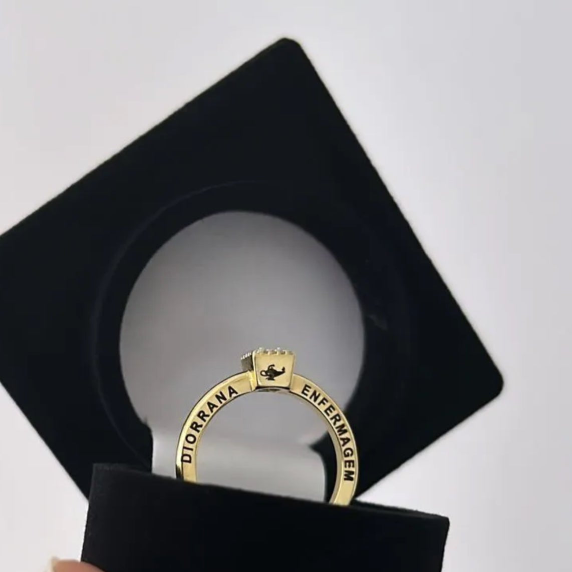 Anel Solitário Formatura  personalizado