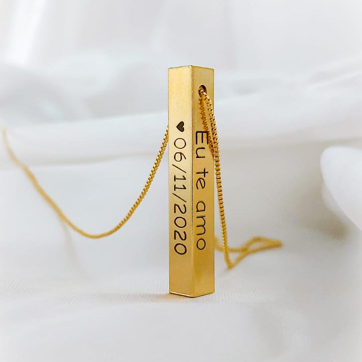 Colar Cubo personalizado nos 4 lados