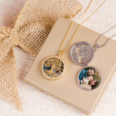 Colar Relicário Redondo Árvore da Vida personalizado com  foto