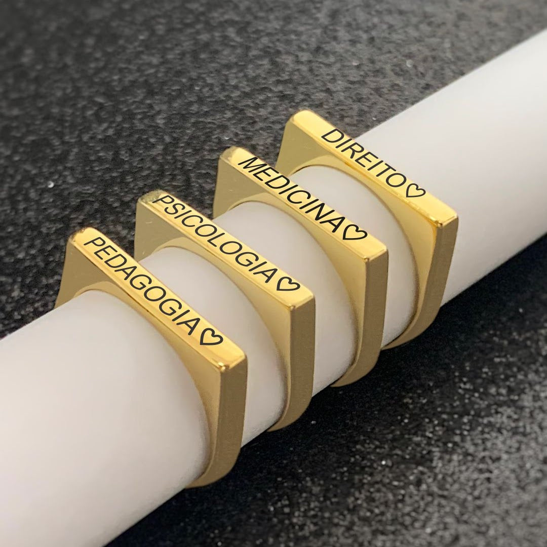 Anel Chapa com Nome personalizado