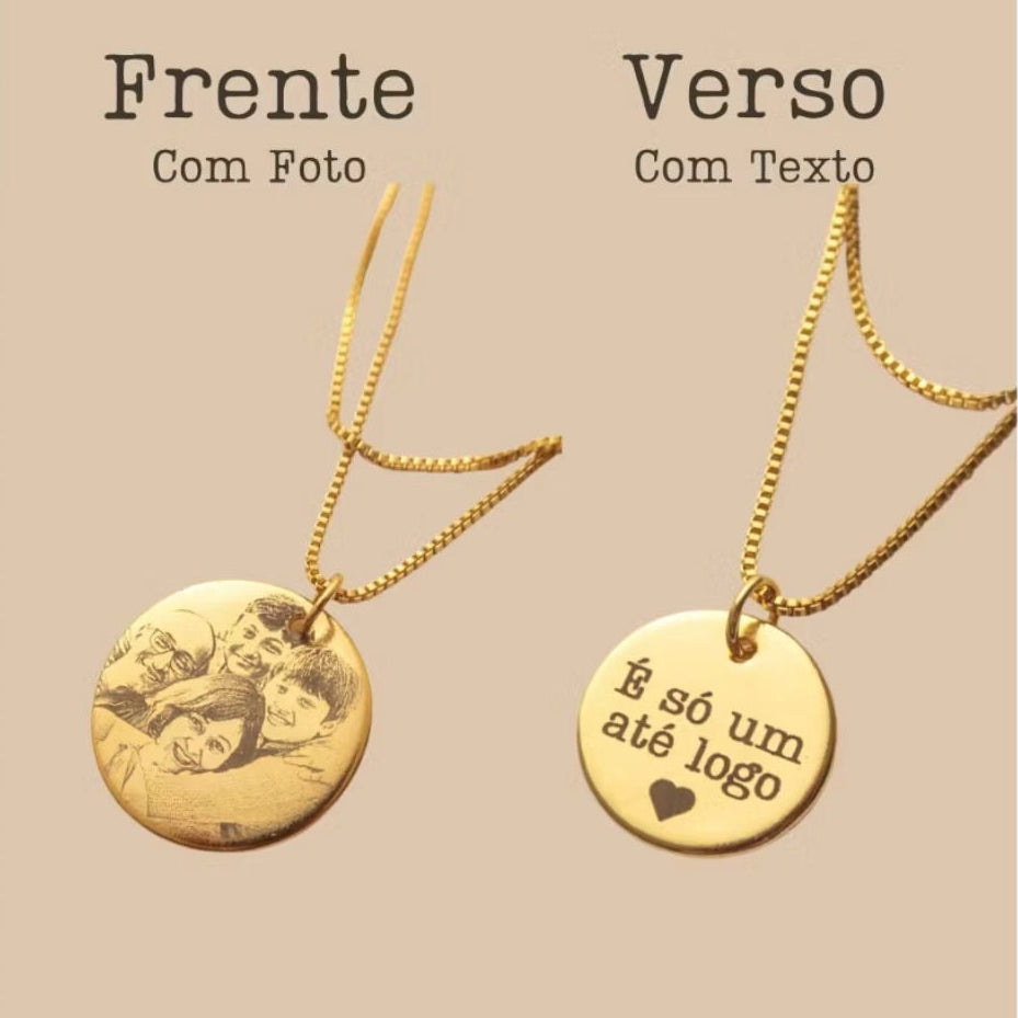 Colar  Fotogravação  Redondo personalizado